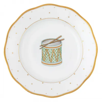 Christmas Drum Forest Green Dessert Plate