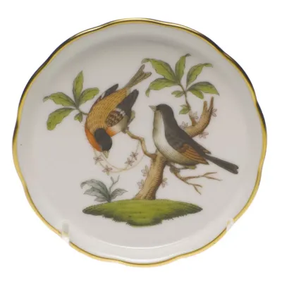 Rothschild Bird Motif 12 Multicolor Coaster 4 in D