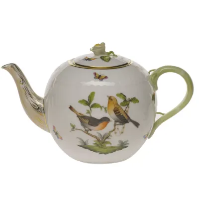 Rothschild Bird Multicolor Tea Pot with Rose