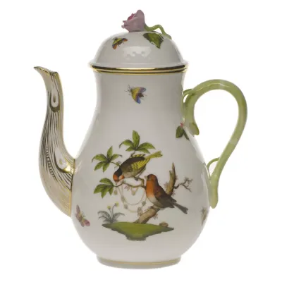 Rothschild Bird Multicolor Coffee Pot with Rose