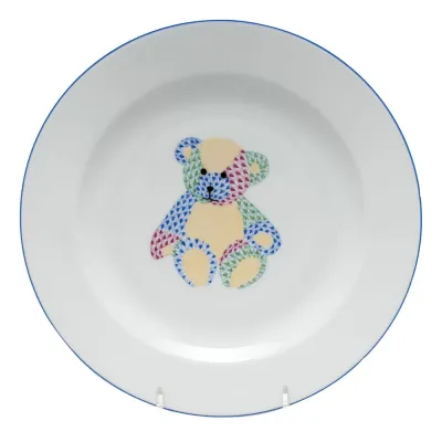 Teddy Bear Multicolor Plate 8.25 In D