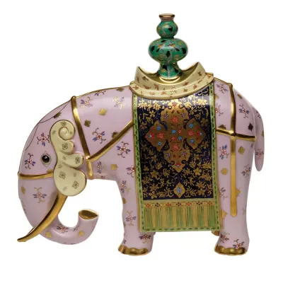Silk Road Elephant Multicolor 9.5 in H X 10 in W