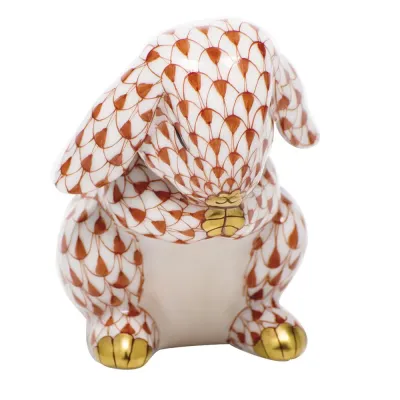 Praying Bunny Rust 1.75 in L X 2 in H