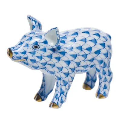 Little Pig Standing Blue 2 in L X 1.5 in H