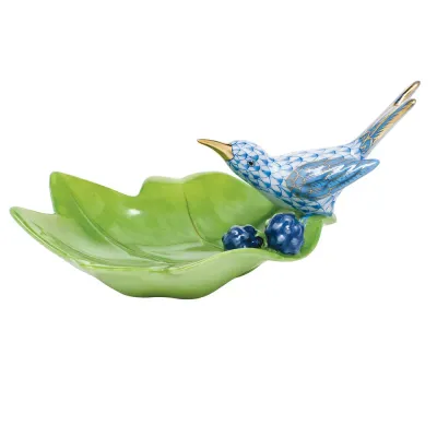 Hummingbird On Leaf Blue 5.75 in L X 2.5 in H