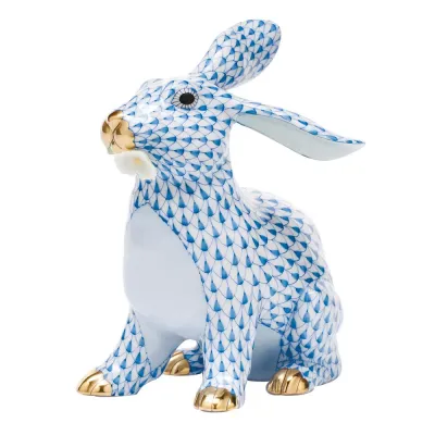 Bunny With Daisy Blue 5.75 in L X 6 in H