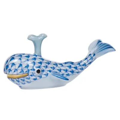 Baby Whale With Spout Blue 3 in L X 1.75 in H