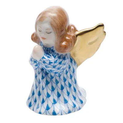 Small Praying Angel Blue 1.5 in L X 2.25 in H