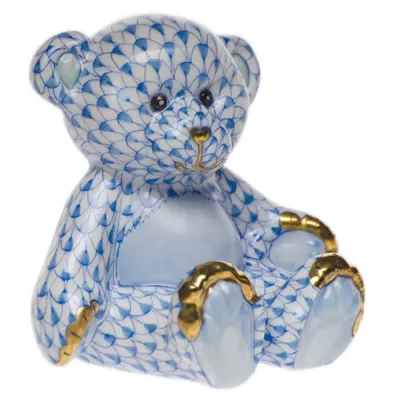 Small Teddy Bear Blue 2.5 in L X 2.5 in H