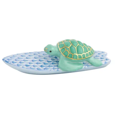 Surfing Turtle Blue 4 in L X 1.5 in W X 1 in H