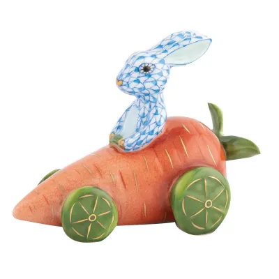 Carrot Car Bunny Blue 3.5 in L X 2 in W X 2.5 in H