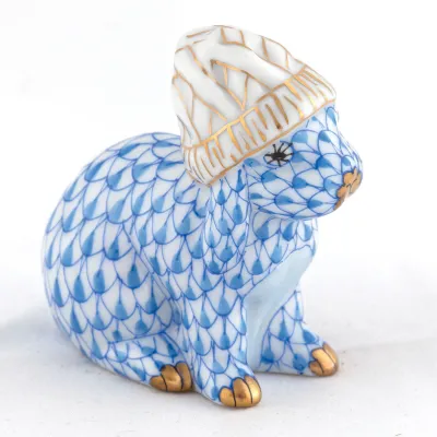 Bunny With Winter Hat Blue 2 in L X 1 in W X 2 in H