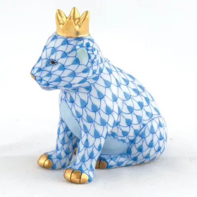 Lion Cub With Crown Blue 2 in L X 1.25 in W X 2 in H