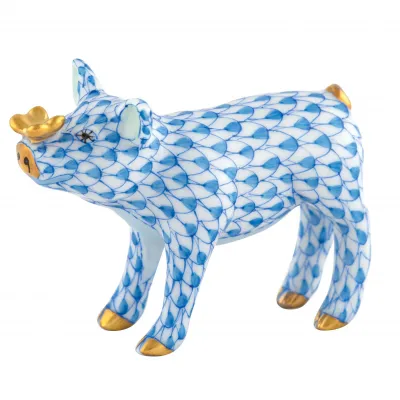 Pig With Butterfly Blue 2.5 in L X 1 in W X 2 in H