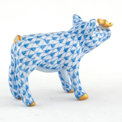 Pig With Butterfly Blue 2.5 in L X 1 in W X 2 in H