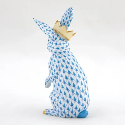 Bunny With Crown Blue 2.25 in L X 2.25 in W X 5 in H