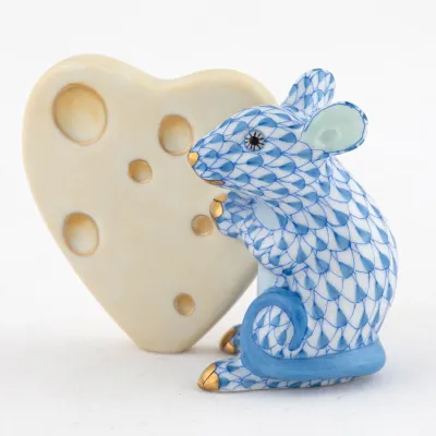 Mouse With Heart Cheese Blue