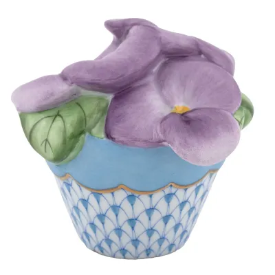 Pansies In Flowerpot Blue