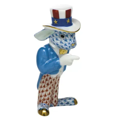Patriotic Bunny Blue-Rust
