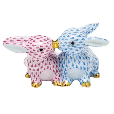 Kissing Bunnies Blue-Raspberry