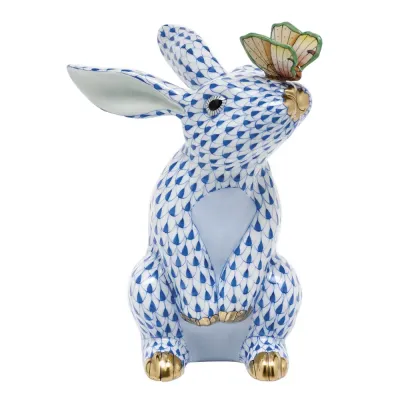 Bunny With Butterfly Sapphire 4.5 in L X 6.5 in H