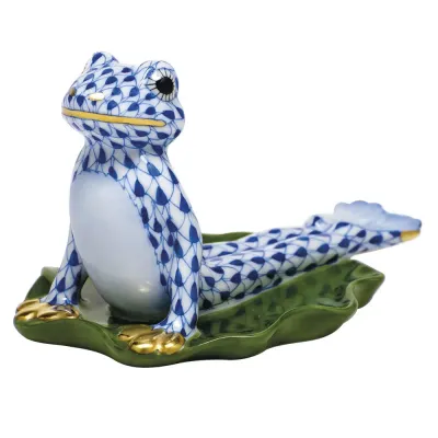 Yoga Frog in Cobra Pose Sapphire 3.5 in L X 2.25 in H