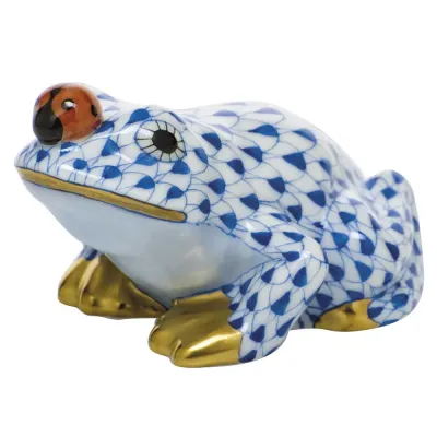 Frog With Ladybug Sapphire 2.25 in L X 1.5 in H