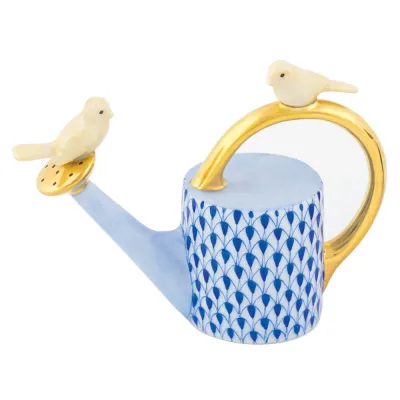 Watering Can With Birds Sapphire 3.25 in L X 1.25 in W X 2.5 in H