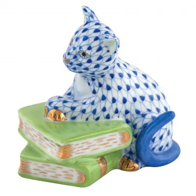Cat On Books Sapphire