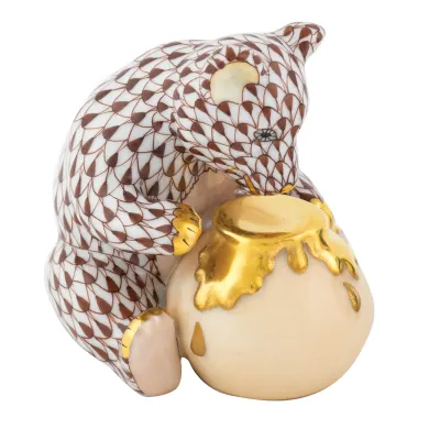 Bear With Honey Pot Chocolate 2.5 in L X 2.25 in W X 2.5 in H