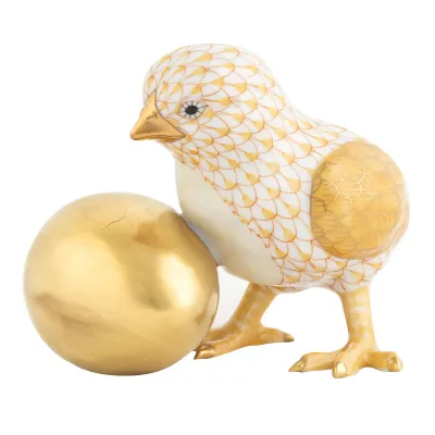 Baby Chick With Egg Butterscotch 3.5 in L X 2.5 in W X 2.75 in H
