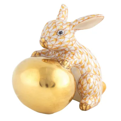Bunny With Egg Butterscotch 2.5 in L X 1.75 in W X 2.25 in H