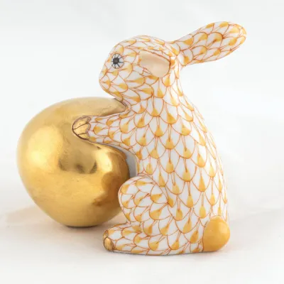 Bunny With Egg Butterscotch 2.5 in L X 1.75 in W X 2.25 in H