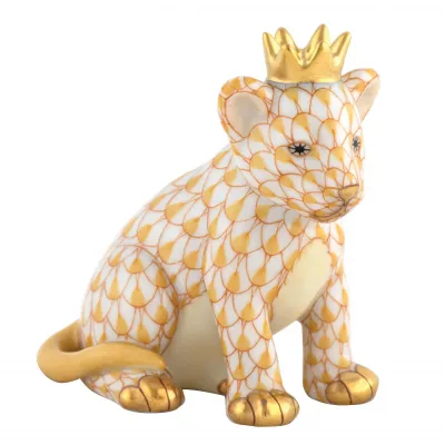 Lion Cub With Crown Butterscotch 2 in L X 1.25 in W X 2 in H