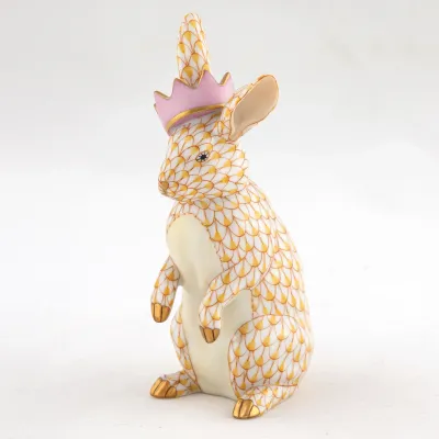 Bunny With Crown Butterscotch 2.25 in L X 2.25 in W X 5 in H