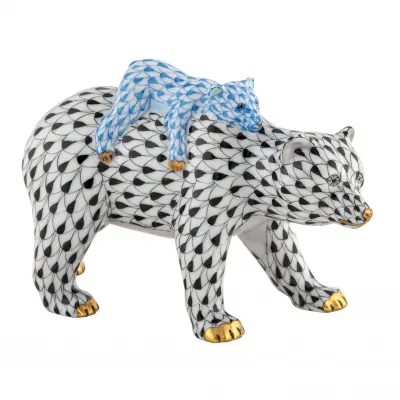 Bear And Baby Black/Blue 5.25 in L X 2.25 in W X 3.25 in H