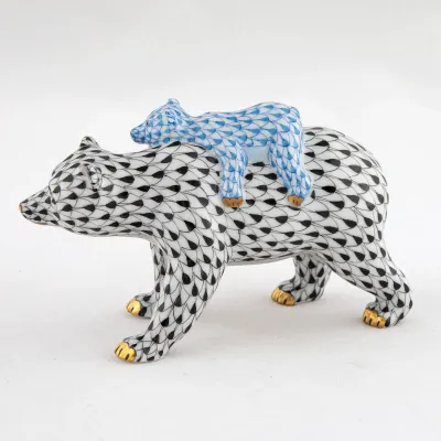 Bear And Baby Black/Blue 5.25 in L X 2.25 in W X 3.25 in H