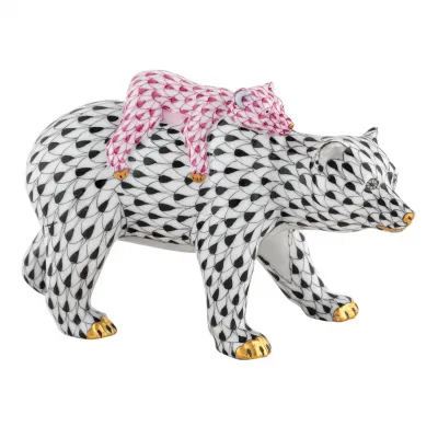 Bear And Baby Black/Pink 5.25 in L X 2.25 in W X 3.25 in H