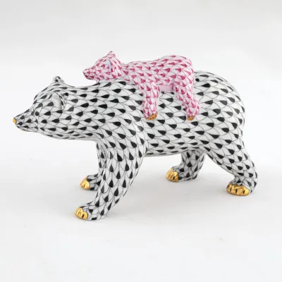 Bear And Baby Black/Pink 5.25 in L X 2.25 in W X 3.25 in H