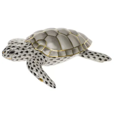 Loggerhead Turtle Black 4.5 in L X 1.5 in H