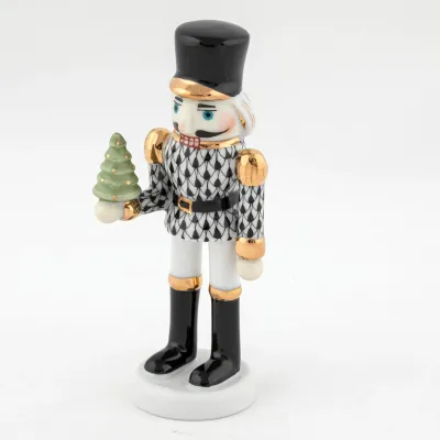 Nutcracker with Christmas Tree Black