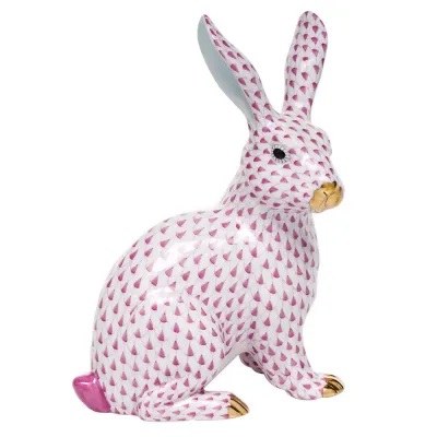 Large Sitting Bunny Raspberry 5.75 in L X 7.25 in H