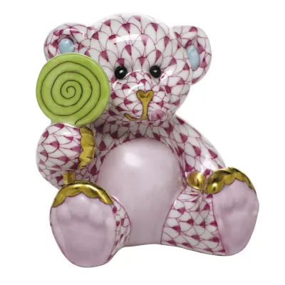 Sweet Tooth Teddy Raspberry 2.5 in L X 2.75 in H
