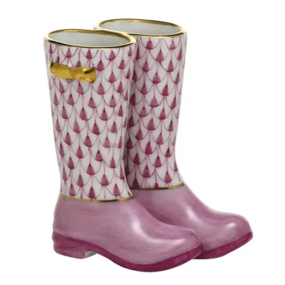 Pair Of Rain Boots Raspberry 2.25 in L X 2.5 in H