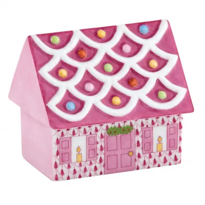 Cozy Gingerbread House Raspberry 3 in L X 2.25 in W X 2.5 in H