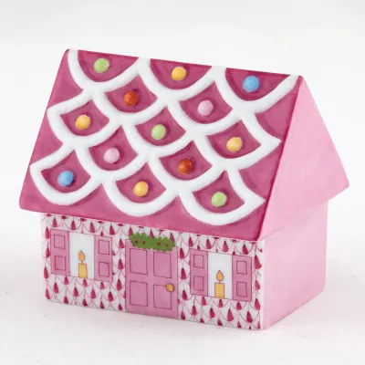 Cozy Gingerbread House Raspberry 3 in L X 2.25 in W X 2.5 in H