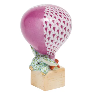 Hot Air Balloon Bunny Raspberry/Key Lime 3.5 in H X 2.25 in D