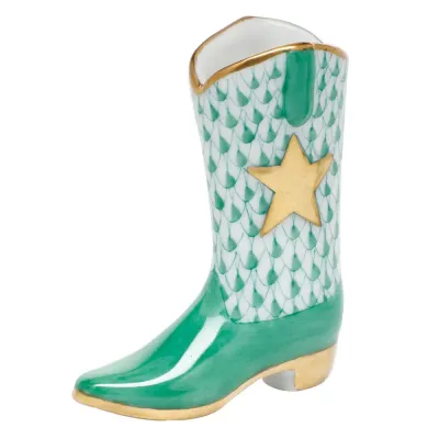 Cowboy Boot Green 2.25 in L X 2.5 in H