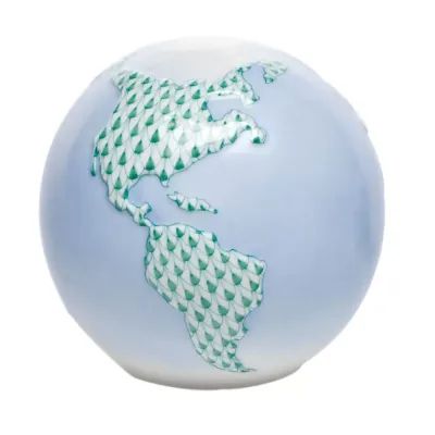 Globe Green 3.25 in H X 3.5 in D