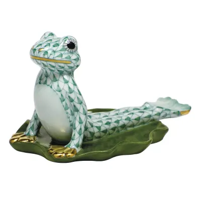 Yoga Frog in Cobra Pose Green 3.5 in L X 2.25 in H